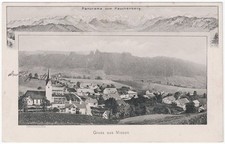 alte Ak Missen, Panorama vom Hauchenberg, gelaufen 1918