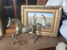 ECHTES MESSING PFERD SCHWER UND GROSS HANDWERKSKUNST AUS SAMMLUNGSAUFLÖSUNG 