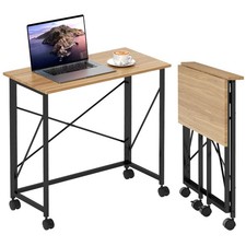 Schreibtisch Klappbar Kleiner 80 cm Klappschreibtisch mit Rollen für Home Office
