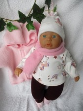 Puppenkleidung Winterkombi rosa Pony für 36 cm little Re born Baby Puppen NEU