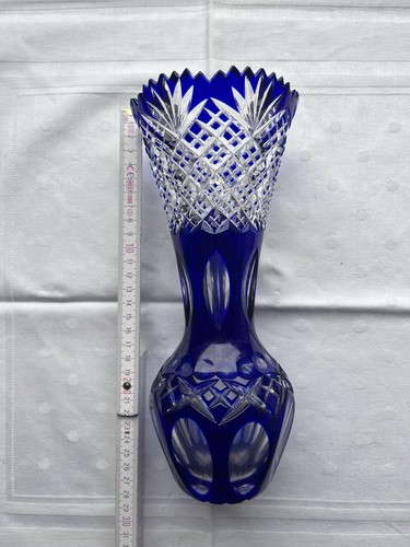Bleikristall vase blau - bleikristall,