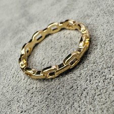 Ring vergoldet Kette Design Größe 56 Damen Schmuck modern