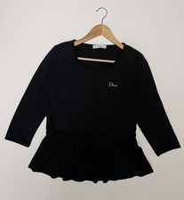 Dior Uniforms Damen Oberteil Bluse Schwarz 3/4 Arm Größe XL