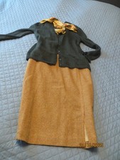 Britt Chic Tweed Rock+Mohair Strickjacke Dt42 Braun Dk Grün