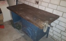 Werkbank mit Schraubstock Massiv Werkstatttisch Arbeitsbank Werkbank Werkstatt