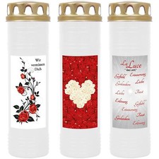 Grabkerze Weiß 7-Tage Brenner