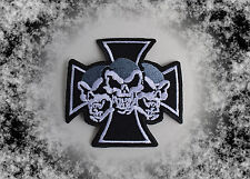 Chopper Cross Iron Cross Patch Skulls Badge Biker Kutte Aufbügler Eiserne Kreuz