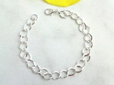Bettelarmband Armband für Charm Charms 20cm Glieder Twistform 7x9mm silber