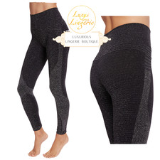 LUNA LEGGINGS by Wolford S black silver Elastische Hose Metallic Glanz Glitzer