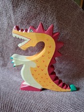 Holztiger Gobi Holztiere DRACHE stehend Dino