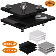 CASARIA® Couchtisch Beistelltisch Hochglanz Modern Drehbar Wohnzimmer Sofa Tisch