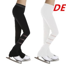 DE Kinder Mädchen Eislaufhose Mit Strass Eiskunstlauf Trainingshose Strumpfhose