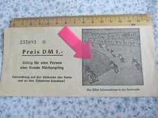 Eintrittskarte - Ticket - Nordschleife - Nürburgring - Motorsport - 50er Jahre