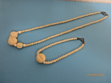 alte Beinarbeit  Kette u. Armband  Knochen ERBACHER Arbeit handgeschnitzt Tracht