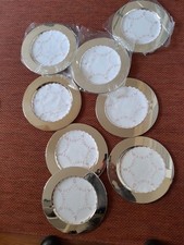 Vintage Platzteller versilbert mit gestickten Deckchen 33cm