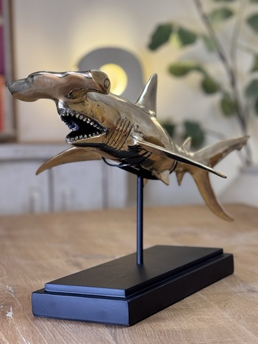Bronze hammerhai skulptur - bronze, auf
