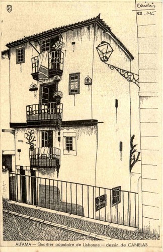 Alfama lisboa dessin de - lisboa,