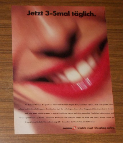 Seltene werbung swissair - swissair,