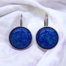 Blaue 12mm Opal Ohrringe  mit