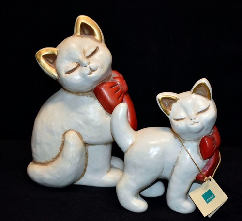 Katze thun rote schleife - -,