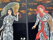 2x Wandbild Lackbild Perlmutt