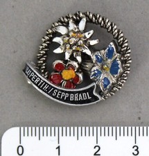 RUBERTI H./ SEPP BRADL Anstecker (wie Brosche) Metall Enzian Edelweiß... Stempel