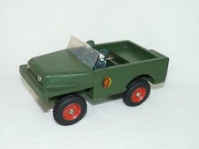 alter DDR Holzspielzeug Kübel Wagen Jeep Armee NVA 2 Soldaten Plaho Steinach