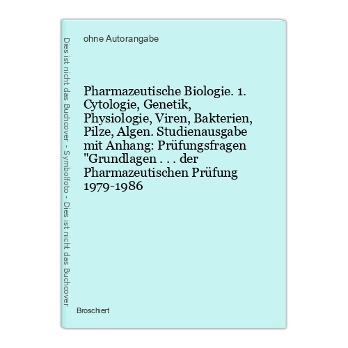 Pharmazeutische biologie 1 - pharmazeutische,