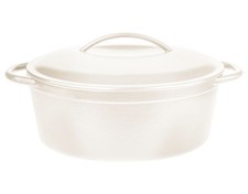 GSW Gusseisen Bräter Brattopf Bratkochtopf Kochtopf Topf 33 x 25 cm weiss