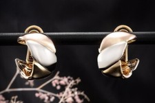 Cartier Trinity Ohrringe Vintage Ohrstecker mit Clip 750er Gold Tricolor Schmuck