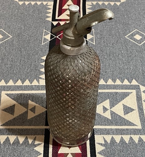 Vintage wire mesh soda siphon - mesh,