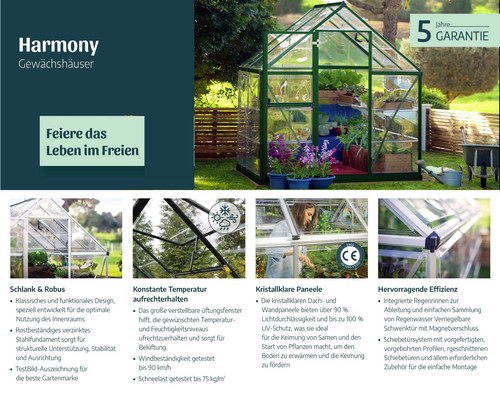 Gewächshaus harmony 6x4 - harmony,