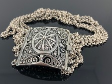 Österreich um 1925 schöne Trachten Wiesn Kropfkette 5reihig Silber 835 antik