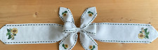 Tischband Leinen, Sonnenblumen handgestickt, Schleife mittig
