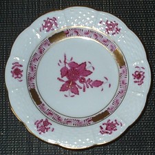 Herend Apponyi purpur mit Goldrand, Gebäck Teller, Brot Teller, Beilagen Teller