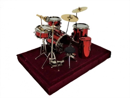 Puppenstube schlagzeug rot - puppenstube,