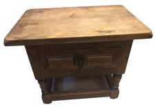 Vollholz Kommode Beistelltisch Nachtschränkchen braun mit Schublade Kolonialstil