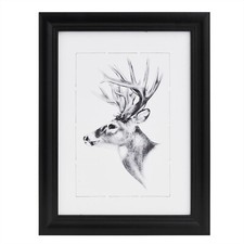 WOLTU Bilderrahmen Fotorahmen MDF Holzrahmen mit Passepartout Foto Posterrahmen