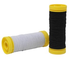 Gummi-Nähfaden 10 Meter in schwarz oder weiß Hutgummi Gummilitze Perlen basteln