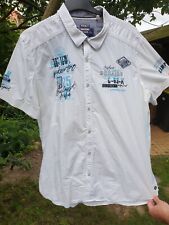 Camp David Hemd Kurzarm 3xl XXXL weiß türkis  neuw. regular fit tolle Details