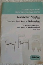 Duschstuhl Sundo faltbar mit Arm u Rückenlehne  120 Kg ,Weiß, sehr guter Zustand