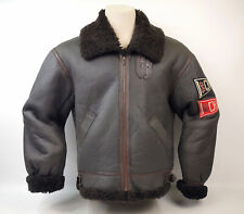 Chevignon Lammfell Lederjacke dunkelbraun Gr. L neuwertig