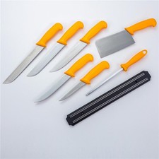 Fleischmesser Set 8-teilig mit Wetzstahl & Magnetleiste – Edelstahl Küchenmesser