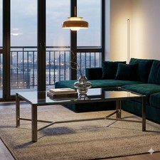 Vintage Couchtisch Metall Glas