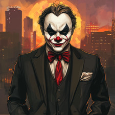 Transparent 18x18 clown in