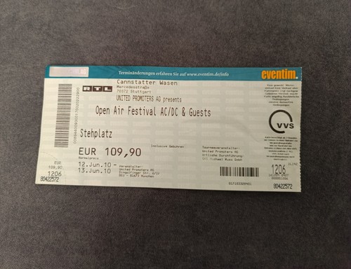 Gebrauchte eintrittskarte - gebrauchte,