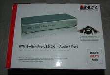 LINDY 39328 4-Port KVM Pro DisplayPort USB 2.0 + Audio