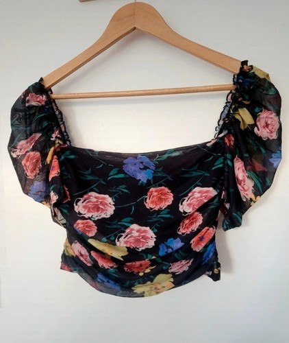 Hawaii bluse blumen puff mesh - hawaii,