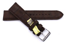 Uhrenband 20mm /18 echt Kroko Louisiana Alligator Nubuk Velour Germany braun