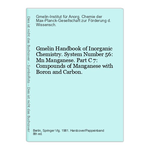 Gmelin handbook inorganic - gmelin, of